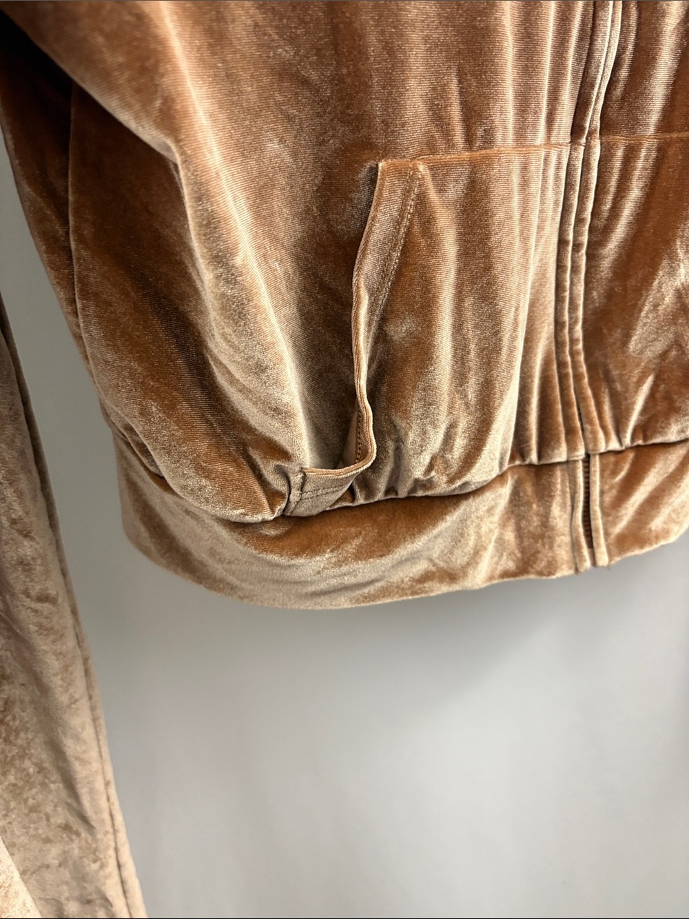PINK Victoria’s Secret Velour Track Suit Women’s Size S/M Tan 2 Pc Rhinestone - Picture 5 of 9